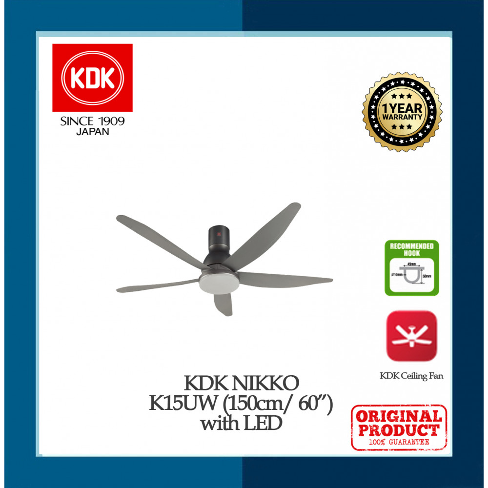 KDK Ceiling Fan Nikko Long Pipe (60") K15UW KDK Ceiling Fan Nikko Long Pipe (60") K15UW