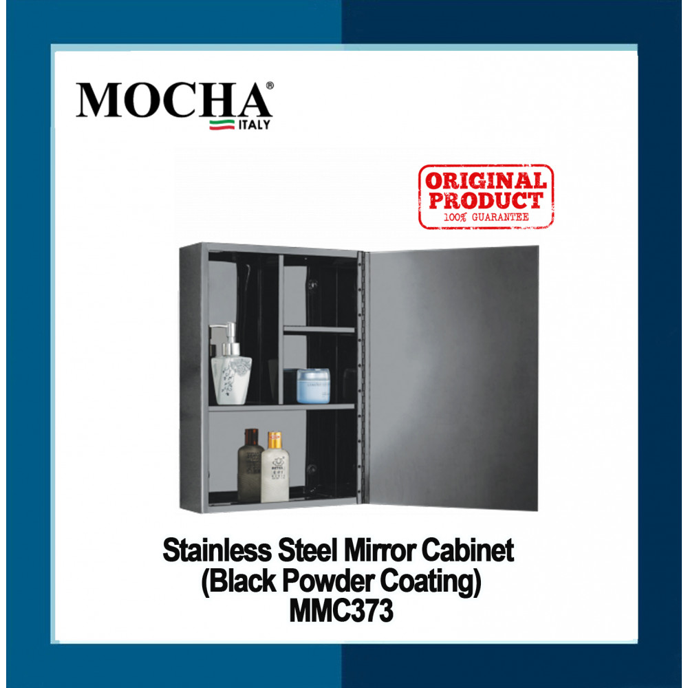 MOCHA   Stainless Steel Mirror Cabinet (Black Powder Coating)MMC373