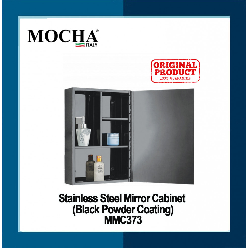 MOCHA Stainless Steel Mirror Cabinet (Black Powder Coating)MMC373 MOCHA Stainless Steel Mirror Cabinet (Black Powder Coating)MMC373