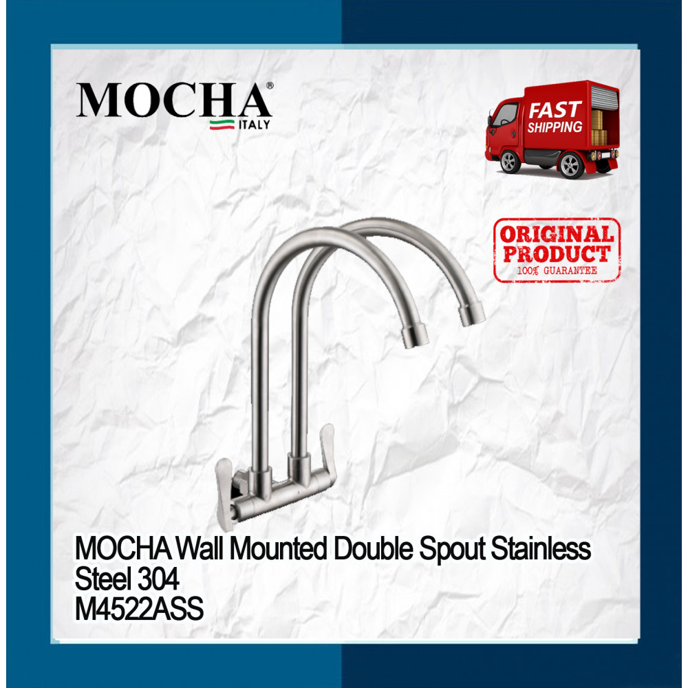 MOCHA Wall Mounted Double Spout Stainless Steel 304 M4522ASS MOCHA Wall Mounted Double Spout Stainless Steel 304 M4522ASS