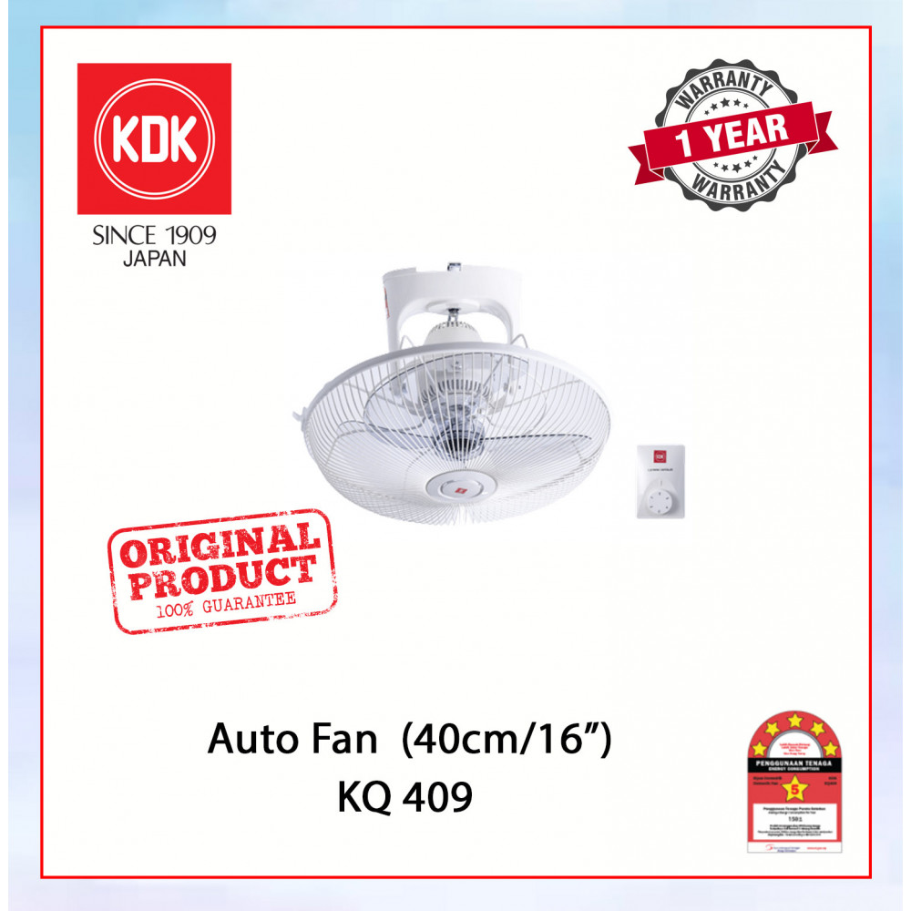 KDK AUTO FAN (40cm/16") WHITE KQ-409 #KIPAS DINDING#KIPAS SILING#CEILING FAN#WALL FAN#风扇