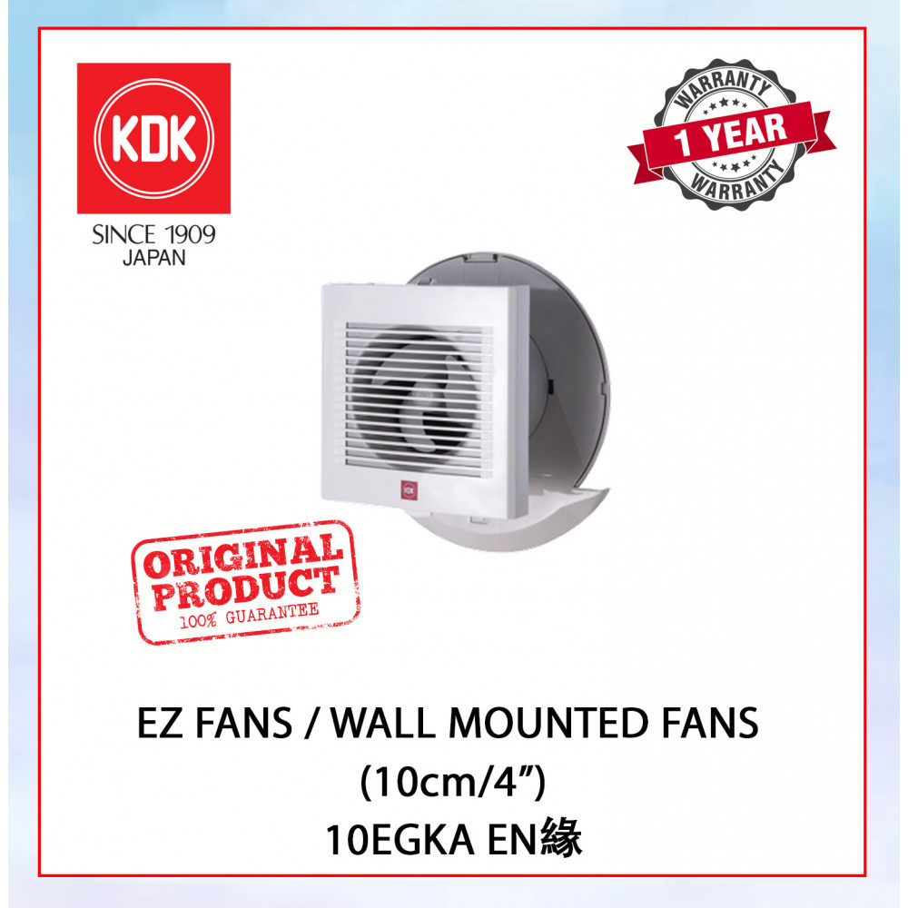 KDK WALL MOUNTED VENTILATING FAN-EZ FAN (10cm/4") 10EGKA EN緣#KIPAS TINGKAP#KIPAS DINDING#EXHAUST FAN#壁挂式排风扇#抽风机