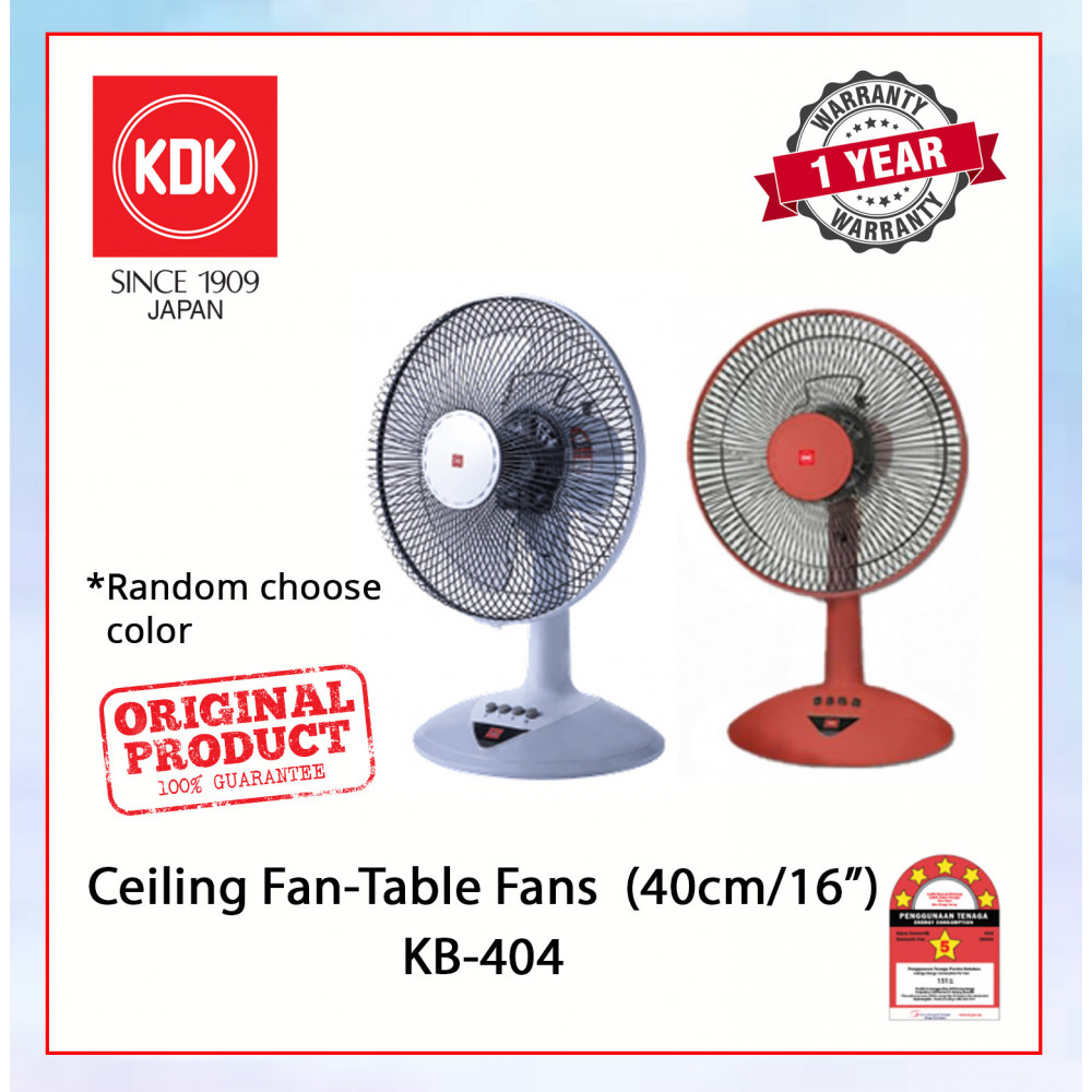 KDK TABLE FAN (30cm/16") SILVER BLUE/FLAME RED KB-404 (RANDOM CHOOSE COLOR) #KIPAS MEJA#桌面式风扇