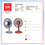 KDK TABLE FAN (30cm/16") SILVER BLUE/FLAME RED KB-404 (RANDOM CHOOSE COLOR) #KIPAS MEJA#桌面式风扇