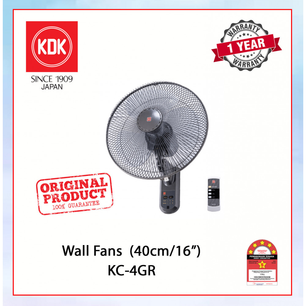 KDK WALL FAN (40cm/16") BLACK KC-4GR #KIPAS DINDING#风扇