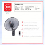 KDK WALL FAN (40cm/16") BLACK KC-4GR #KIPAS DINDING#风扇