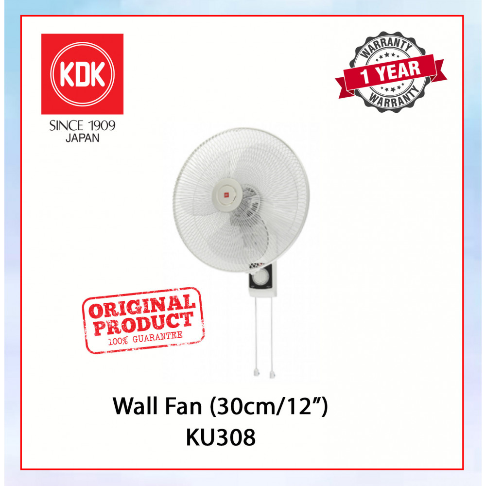KDK WALL FAN (30cm/12") WHITE KU308 #KIPAS DINDING#风扇