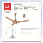 KDK JUNIOR FAN (120cm/48") COPPER BROWN K12W0 (1BOX-2PCS) #K12WO#KIPAS SILING#CEILING FAN#风扇