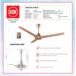 KDK CEILING FAN-REGULATOR  (150cm/60") SILVER K15W0 (1BOX-2PCS) #K15WO#KIPAS SILING#风扇