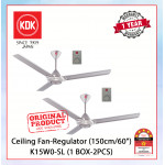 KDK CEILING FAN-REGULATOR  (150cm/60") SILVER K15W0-SL (1BOX-2PCS) #K15WO-SL#KIPAS SILING#风扇