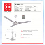 KDK CEILING FAN-REGULATOR  (150cm/60") SILVER K15W0-SL (1BOX-2PCS) #K15WO-SL#KIPAS SILING#风扇