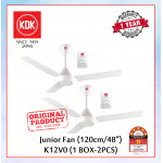 KDK JUNIOR FAN (120cm/48") WHITE K12V0 (1BOX-2PCS) #k12VO#KIPAS SILING#CEILING FAN#风扇