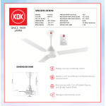 KDK JUNIOR FAN (120cm/48") WHITE K12V0 (1BOX-2PCS) #k12VO#KIPAS SILING#CEILING FAN#风扇