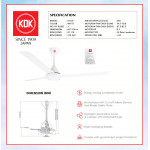 KDK CEILING FAN-REGULATOR (150cm/60") WHITE K15VC (1BOX-2PCS) #KIPAS SILING#CEILING FAN#风扇
