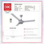 KDK CEILING FAN-REMOTE CONTROL (140cm/56") GREY K14X2 #KIPAS SILING#风扇