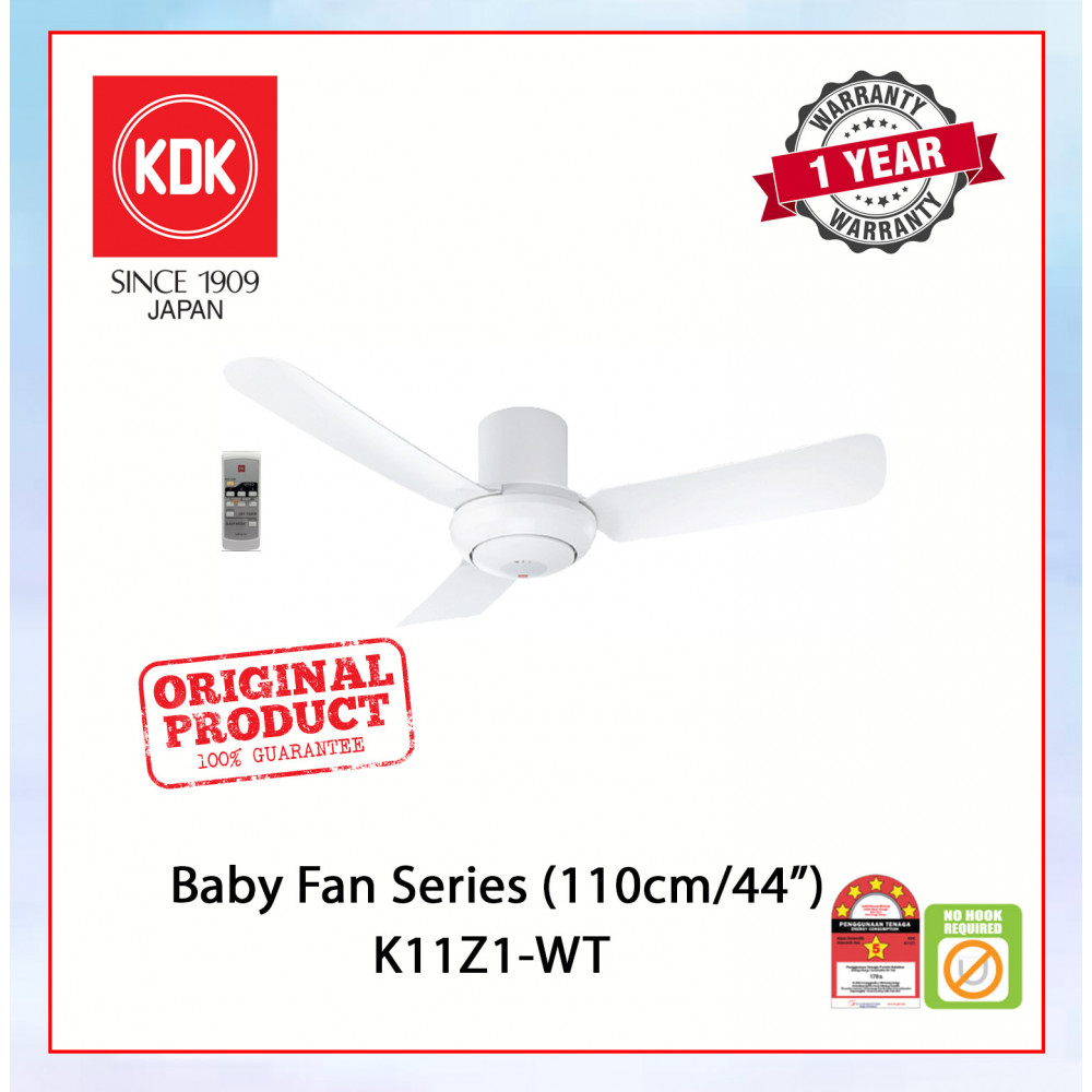 KDK BABY FAN SERIES  (110cm/44") WHITE K11Z1 WT #KIPAS SILING#CEILING FAN#风扇