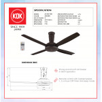 KDK CEILING FAN-Z SERIES (140cm/56") BROWN K14XZ-PBR #KIPAS SILING#风扇