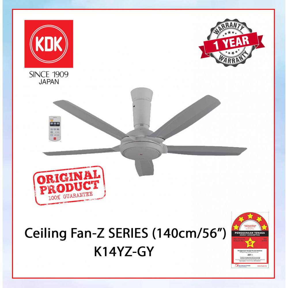 KDK CEILING FAN-Z SERIES (140cm/56") GREY K14YZ-GY #KIPAS SILING#风扇
