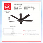 KDK CEILING FAN-Z SERIES (140cm/56") BROWN K14YZ-PBR  #KIPAS SILING#风扇