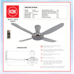 KDK CEILING FAN-V-TOUCH JUNIOR (140cm/56") SILVER GREY K14Y2 #KIPAS SILING#风扇