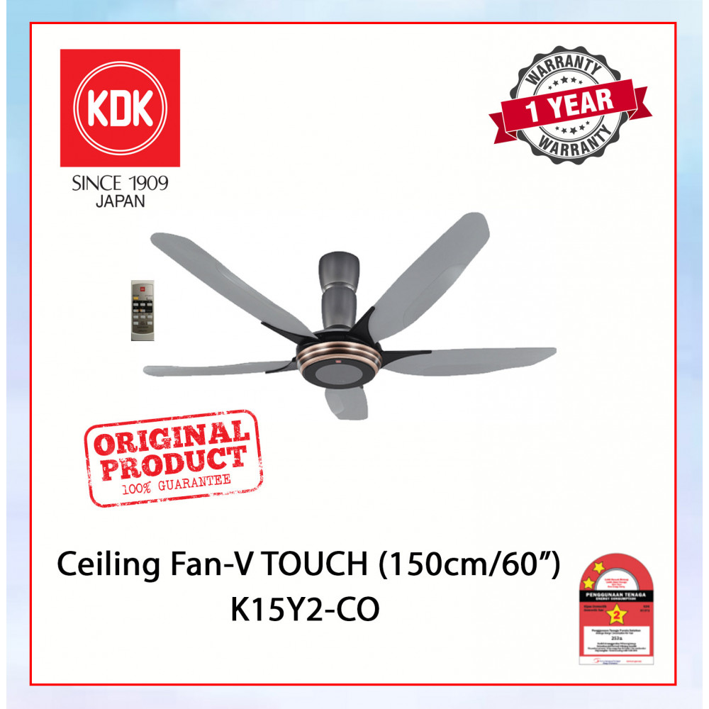 KDK CEILING FAN-V TOUCH (150cm/60") COPPER BRONZE K15Y2-C0 #KIPAS SILING#风扇
