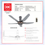 KDK CEILING FAN-V TOUCH (150cm/60") COPPER BRONZE K15Y2-C0 #KIPAS SILING#风扇