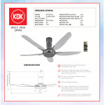 KDK CEILING FAN-V TOUCH (150cm/60") SILVER GREY K15Y2-GS #KIPAS SILING#风扇