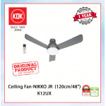 KDK CEILING FAN-NIKKO JR (120cm/48") ELEGANT GREY K12UX #LIGHTING FAN#KIPAS SILING#风扇