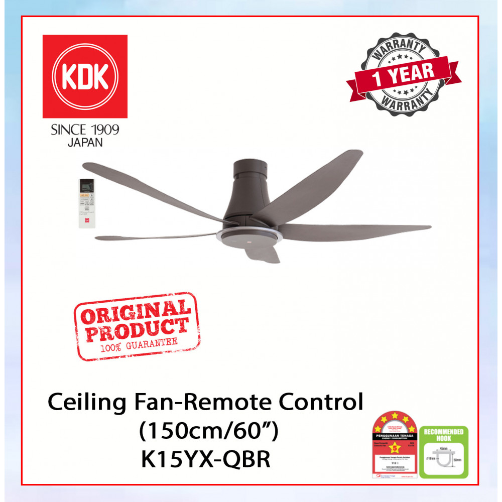 KDK CEILING FAN-REMOTE CONTROL (150cm/60") BROWN K15YX-QBR #KIPAS SILING#风扇 KDK CEILING FAN-REMOTE CONTROL (150cm/60") BROWN K15YX-QBR #KIPAS SILING#风扇