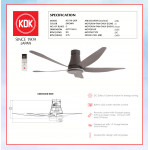 KDK CEILING FAN-REMOTE CONTROL (150cm/60") BROWN K15YX-QBR #KIPAS SILING#风扇