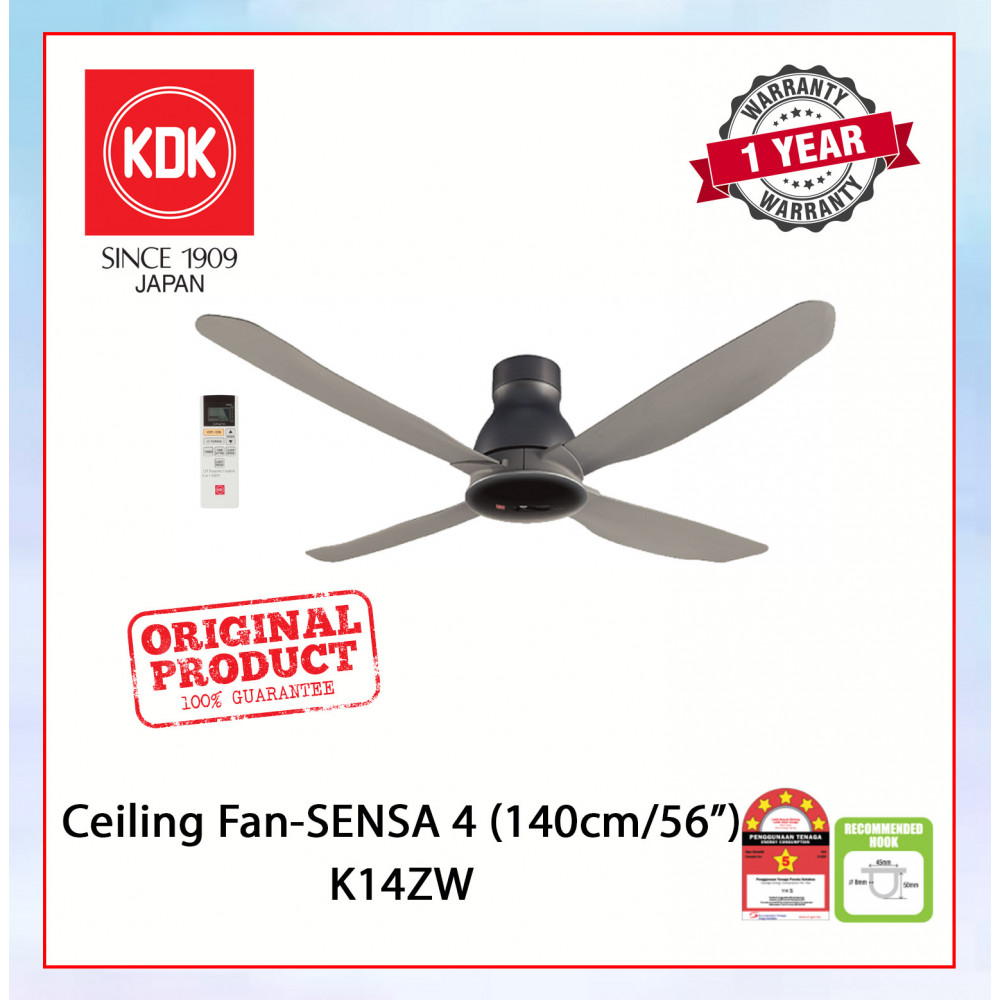 KDK CEILING FAN-SENSA 4 (140cm/56") ELEGANT GREY K14ZW #KIPAS SILING#风扇