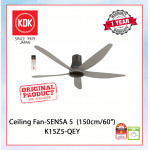 KDK CEILING FAN-SENSA 5 (150cm/60") ELEGANT GREY K15Z5-QEY #KIPAS SILING#风扇