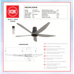 KDK CEILING FAN-SENSA 5 (150cm/60") ELEGANT GREY K15Z5-QEY #KIPAS SILING#风扇