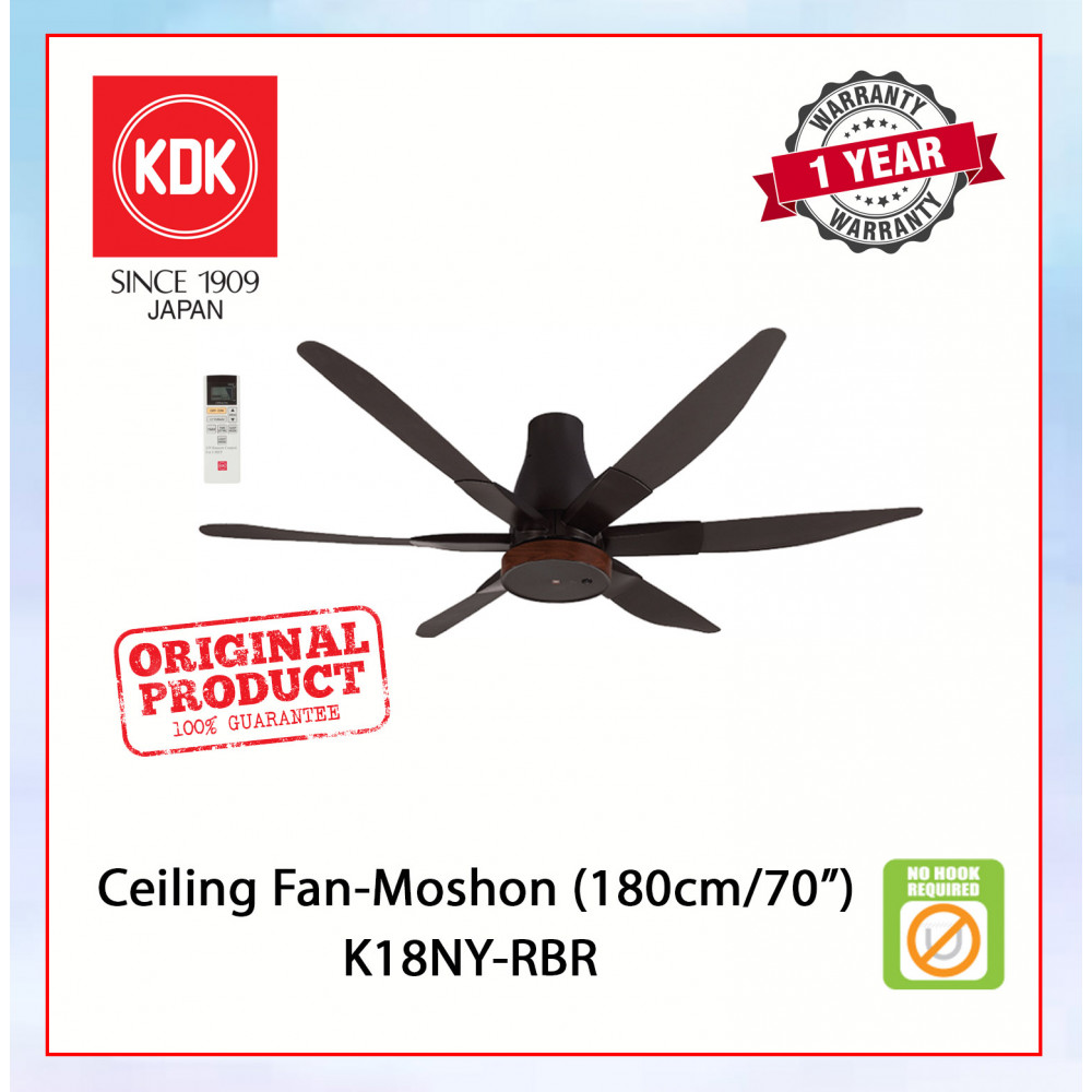 KDK CEILING FAN-MOSHON (180cm/70") DARK BROWN K18NY-RBR #KIPAS SILING#风扇