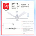 KDK CEILING FAN-NODOKA (150cm/60") PEARL WHITE K15YC #KIPAS SILING#风扇