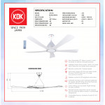 KDK CEILING FAN-NODOKA JR (150cm/60") PEARL WHITE K15UC #KIPAS SILING#风扇