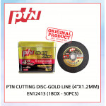 PTN CUTTING DISC-GOLD LINE (4"X1.2MM) EN12413 (1BOX - 50PCS) #CUTTING WHEEL#METAL& STAINLESS STEEL CUT OFF DISC