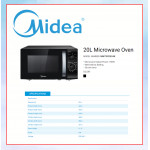 MIDEA MICROWAVE OVEN 20L (BLACK) MM720CGE-BK #KETUHAR ELEKTRIK OVEN#微波炉