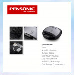 PENSONIC CLASSIC SANDWICH MAKER (BLACK SILVER) PST-9602S #PEMBAKAR ROTI#烤面包机