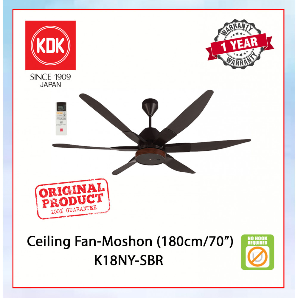 KDK CEILING FAN-MOSHON (180cm/70") DARK BROWN K18NY-SBR #KIPAS SILING#风扇