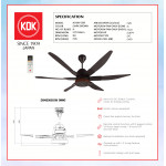 KDK CEILING FAN-MOSHON (180cm/70") DARK BROWN K18NY-SBR #KIPAS SILING#风扇