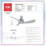 KDK CEILING FAN-NODOKA JR (120cm/48") MATTE GREY K12YC #KIPAS SILING#风扇