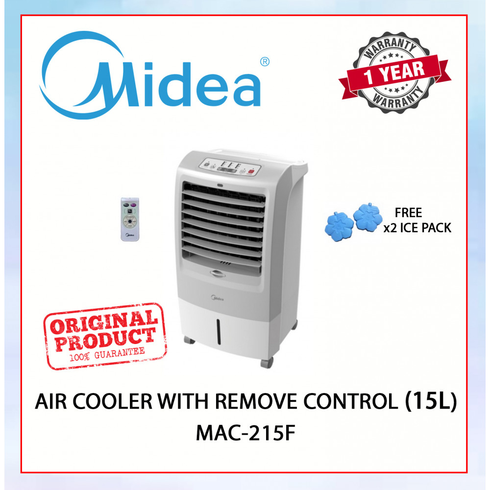 MIDEA AIR COOLER WITH REMOTE CONTROL (GREY) 15L MAC-215F #PENYEJUK UDARA#冷风机