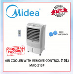 MIDEA AIR COOLER WITH REMOTE CONTROL (GREY) 15L MAC-215F #PENYEJUK UDARA#冷风机