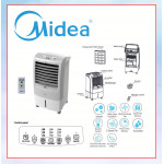 MIDEA AIR COOLER WITH REMOTE CONTROL (GREY) 15L MAC-215F #PENYEJUK UDARA#冷风机