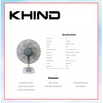 KHIND TABLE FAN (16") WINTER GREY TF166 #KIPAS MEJA#桌面式风扇