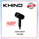 KHIND HAIR DRYER WITH FOLDABLE HANDLE (MATT BLACK) HD1800 #PENGERING RAMBUT#吹风筒