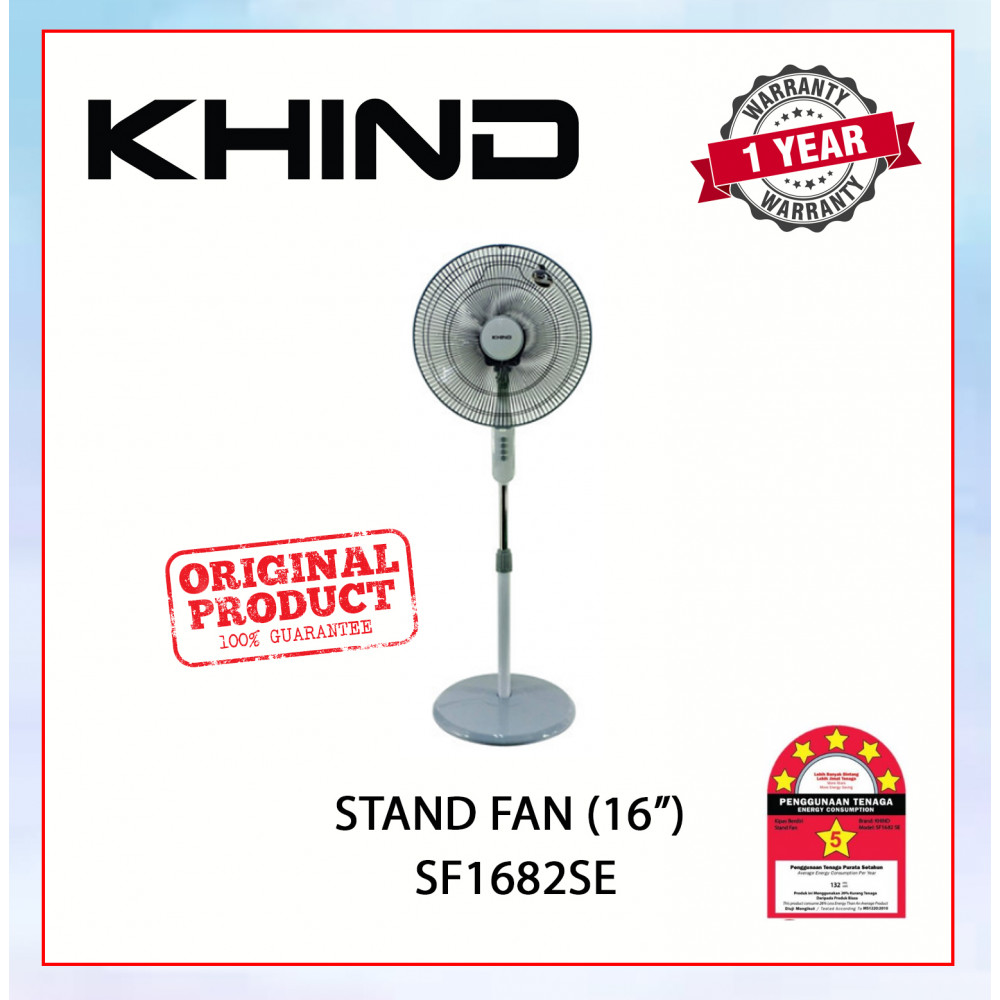 KHIND STAND FAN (16") WINTER GREY SF1682SE #KIPAS BERDIRI#风扇 KHIND STAND FAN (16") WINTER GREY SF1682SE #KIPAS BERDIRI#风扇