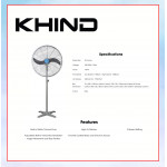 KHIND INDUSTRIAL STAND FAN (26") GREY SF2602 #KIPAS BERDIRI#立式风扇