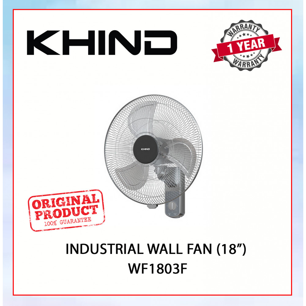 KHIND INDUSTRIAL WALL FAN (18") MATT SILVER WF1803F #KIPAS DINDING#壁挂式风扇